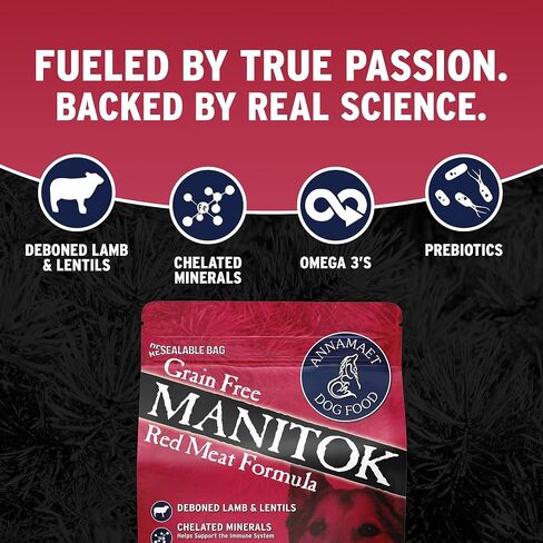 Annamaet Grain-Free Manitok Red Meat Formula Dry Dog Food, (Fresh Lamb), 25-lb Bag in Saudi Arabia