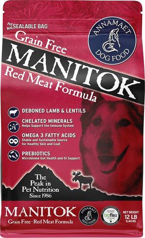 Annamaet Grain-Free Manitok Red Meat Formula Dry Dog Food, (Fresh Lamb), 25-lb Bag in Saudi Arabia
