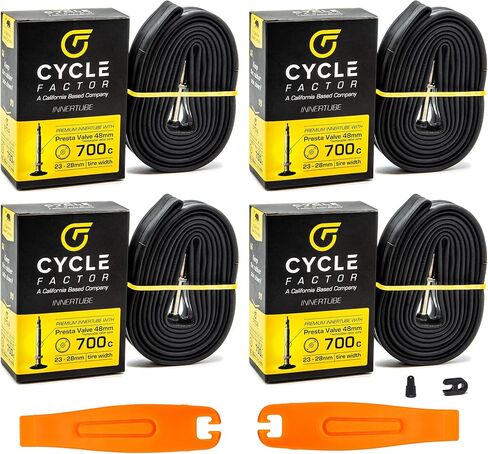 Cycle Factor 700c 23/28mm Width Presta Valve 48mm Innertube with Removable Valve core and kit in Saudi Arabia