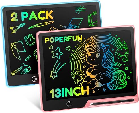 LCD Writing Tablet for Kids, Rechargeable Doodle Board Toys Gifts for 3-8 Year Old Girls Boys, 13 Inch Colorful Board Drawing Pad for Kids, Gifts for Toddler Educational Learning Travel Toys in Saudi Arabia