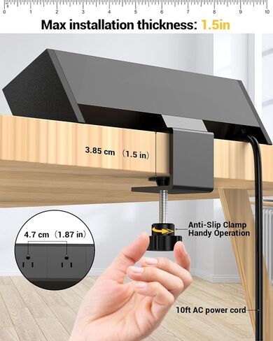 شريط طاقة بمشبك مكتب USB C، محطة شحن سريعة GaN 65W PD، شريط طاقة عالي التحمل قابل للتركيب مع 3 منافذ تيار متردد، منفذ USB C مزدوج (45 وات، 20 وات)، QC 3.0 USB A، سلك تمديد بطول 10 أقدام in Kuwait