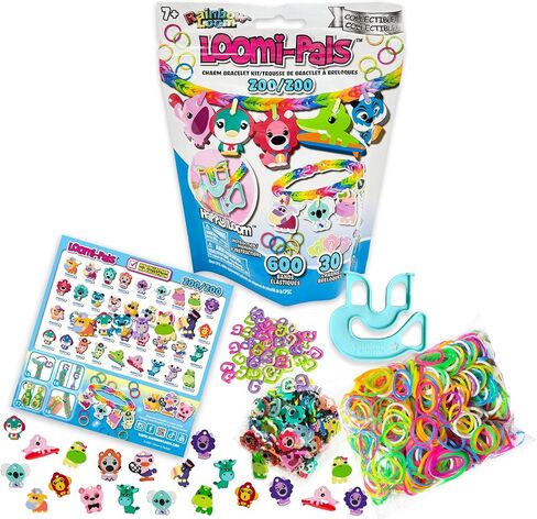 مجموعة الأطعمة Rainbow Loom® Loomi-Pals القابلة للتجميع، تتميز بـ 30 قطعة سحرية غامضة لطيفة ذات طابع طعام و600 شريط مطاطي ملون، كل ذلك في حقيبة قابلة للإغلاق، هدايا رائعة للأولاد والبنات بعمر 7 سنوات فما فوق in Kuwait