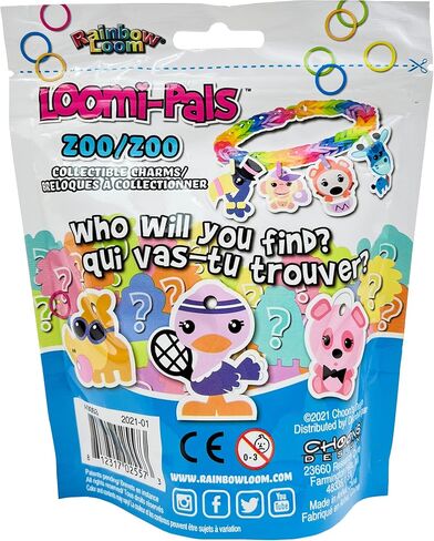 مجموعة الأطعمة Rainbow Loom® Loomi-Pals القابلة للتجميع، تتميز بـ 30 قطعة سحرية غامضة لطيفة ذات طابع طعام و600 شريط مطاطي ملون، كل ذلك في حقيبة قابلة للإغلاق، هدايا رائعة للأولاد والبنات بعمر 7 سنوات فما فوق in Kuwait