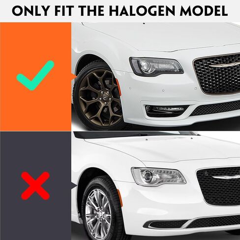 Halogen Headlights Compatible with Chrysler 300/300C 2015 2016 2017 2018 Headlamp Assembly with Black Bezel Replacement Left Driver + Right Passenger Side in Saudi Arabia