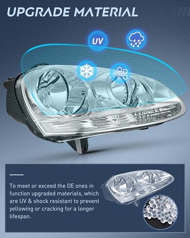Nilight Headlight Assembly Compatible with 2005 2006 2007 2008 2009 2010 Volkswagen Jetta 2006 2007 2008 2009 VW Rabbit GTI Headlamp Black Housing Driver and Passenger Side, 2 Years Warranty in Saudi Arabia