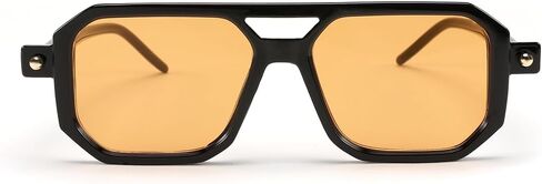 BUTABY Retro Square 70s Flat Aviator Sunglasses Women Men Vintage Trendy Plastic Frame Sun Glasses UV400 Protection in Saudi Arabia