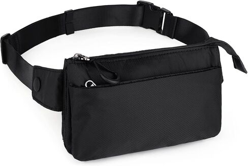 UTO Fanny Pack للنساء والرجال مقاوم للماء من النايلون بحزام حقيبة الخصر وحقائب الصدر متعددة الجيوب مضادة للخدش أثناء السفر والجري والمشي لمسافات طويلة in Kuwait