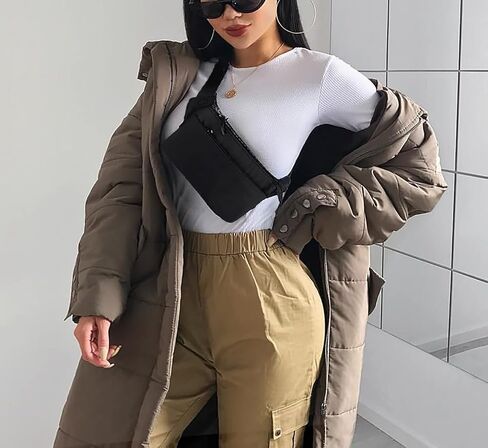 UTO Fanny Pack للنساء والرجال مقاوم للماء من النايلون بحزام حقيبة الخصر وحقائب الصدر متعددة الجيوب مضادة للخدش أثناء السفر والجري والمشي لمسافات طويلة in Kuwait