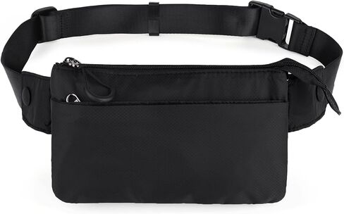 UTO Fanny Pack للنساء والرجال مقاوم للماء من النايلون بحزام حقيبة الخصر وحقائب الصدر متعددة الجيوب مضادة للخدش أثناء السفر والجري والمشي لمسافات طويلة in Kuwait