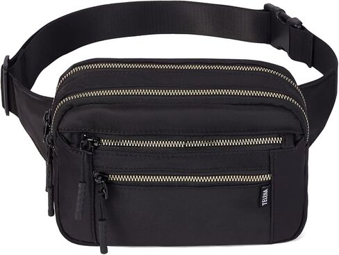 حقيبة حزام تيلينا للنساء مع 5 سحابات للنساء باللون الأسود in Kuwait