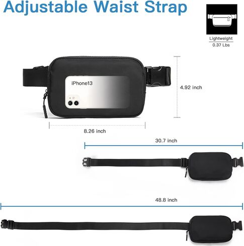 حقيبة حزام تيلينا للنساء مع 5 سحابات للنساء باللون الأسود in Kuwait