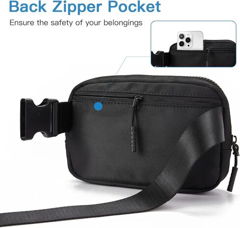 حقيبة حزام تيلينا للنساء مع 5 سحابات للنساء باللون الأسود in Kuwait