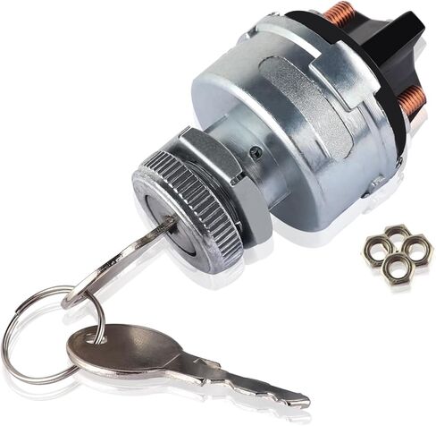 مفتاح الإشعال مع مفتاح، مفتاح تشغيل الإشعال القياسي 12 فولت 4 مواضع مناسب للسيارة والشاحنة وسيارات الدفع الرباعي والرافعة الشوكية والجرار وملحقات السيارات العالمية أسطوانة قفل الإشعال in Kuwait