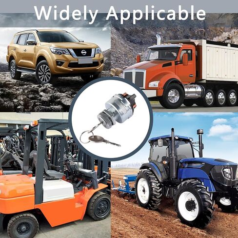 مفتاح الإشعال مع مفتاح، مفتاح تشغيل الإشعال القياسي 12 فولت 4 مواضع مناسب للسيارة والشاحنة وسيارات الدفع الرباعي والرافعة الشوكية والجرار وملحقات السيارات العالمية أسطوانة قفل الإشعال in Kuwait