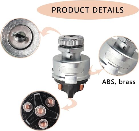 مفتاح الإشعال مع مفتاح، مفتاح تشغيل الإشعال القياسي 12 فولت 4 مواضع مناسب للسيارة والشاحنة وسيارات الدفع الرباعي والرافعة الشوكية والجرار وملحقات السيارات العالمية أسطوانة قفل الإشعال in Kuwait