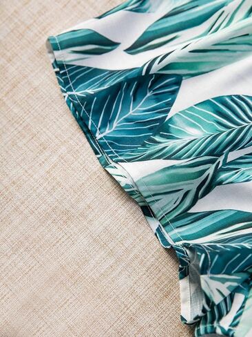 Verdusa Women's 2 Pieces Scallop Trim Cami Top with Tropical Print Paperbag Waist Belted Shorts in Saudi Arabia