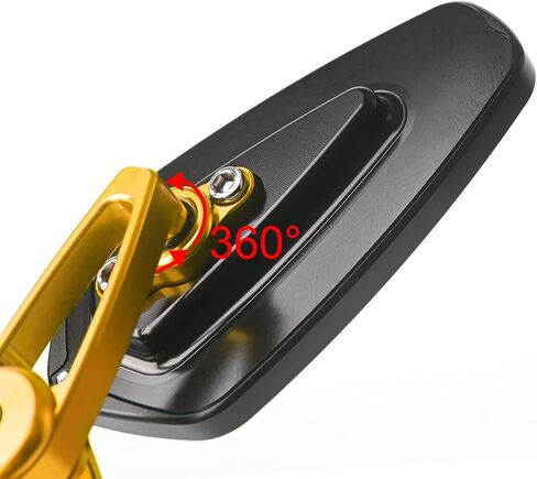 CNC Aluminum Alloy Motorcycle Mirror Apply to 22MM 25MM 7/8" Motorcycle Handlebar Ends Interface, Bar End Mirrors for Motorcycles for Off Road Street Sport Cruiser Motorcycles Mirrors (Gold) in Saudi Arabia
