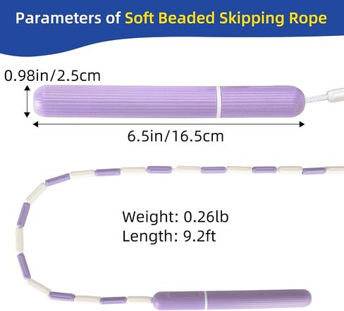 Jump Rope Segmented Soft Beaded Skipping Rope Adjustable Tangle Free Jumping Rope for Kids Men Women Exercise, Weight Loss, Keeping Fit and Training 9.2 Feet in Saudi Arabia