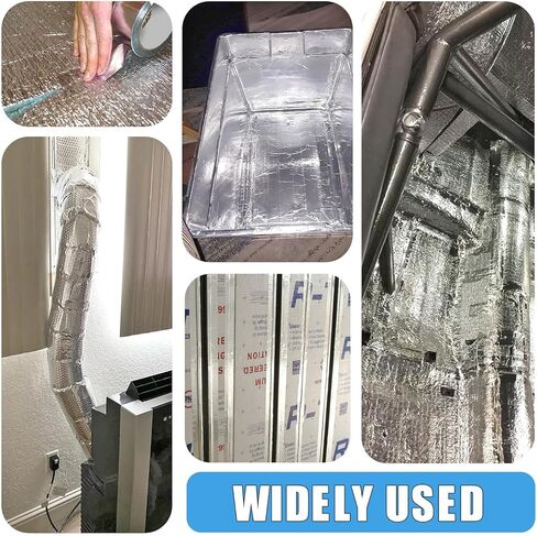 Aluminum Foil Duct Tape, 2 Inches x 65 Feet,3.9mil, Heavy-Duty HVAC Aluminum Metal Duct Tape for Metal Pipes, Air Vents, Furnace, and AC Units - Silver in Kuwait