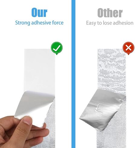 Aluminum Foil Duct Tape, 2 Inches x 65 Feet,3.9mil, Heavy-Duty HVAC Aluminum Metal Duct Tape for Metal Pipes, Air Vents, Furnace, and AC Units - Silver in Kuwait