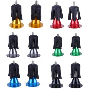 Bicycle Bar End Plugs Aluminum Bike Handlebar Cap for Road Bike Mountain Bike BMX (One Pair) (red)