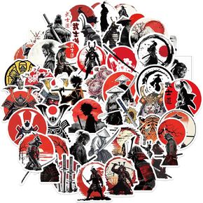 50Pcs Bushido Sticker Japan Samurai Decal Japanese Warriors Spirit Stickers for Car Bumper Hard Hat Helmet Waterproof Graffiti Decals for Kid Boy (Bushido)