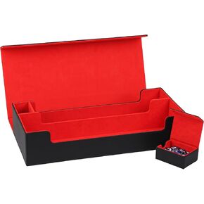 MTG Deck Box With Dice tray and playmat case,Large Card Deck Box Fits 820+ Double Sleeved Cards or 200 toploaders,TCG Card Storage Box 5 in 1,Compatible with Yu-Gi-Oh! (Black＆Blue) in Kuwait