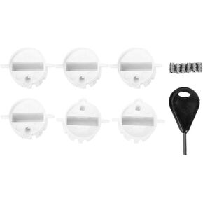Surf Fin Plug,6pcs Black/White Plastic Cup Plug Surfboard Round Surf Fin Plug G5 Box Fin Plug & Screw Key(White)