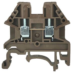 Dinkle Brown DK2.5N-BR DIN Rail Terminal Block Screw Type UL 600V 20A 12-22AWG, Pack of 50