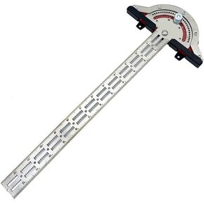 Protractor Angle Finder, 13 inch Woodworking Edge Ruler 0-70°Adjustable Multi-Function Angle Measure Tool Stainless Steel Carpenter T Square, T Rule with Wall Hanging Storage Rack in Saudi Arabia