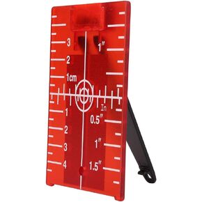 Laser Target,Magnetic Target Plate with Leg for Laser Level Meter Cross Line Double Scale Picture Hanging Wall Floor Tile Construction Tools for Beam Laser Level(Red)