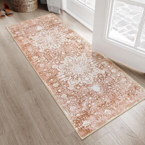 Medallion Door Rugs for Entryway Indoor, Vintage 2 x 3 Small Rug Non Slip Soft Entry Rugs for Inside House, No Shedding Blue Rug Low Pile Bath Mats for Bathroom Bedroom