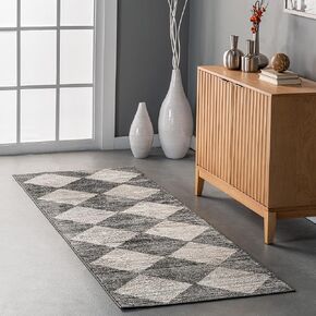 nuLOOM Gianna Contemporary Geometric Checker Tile Area Rug, 5' x 8', Grey