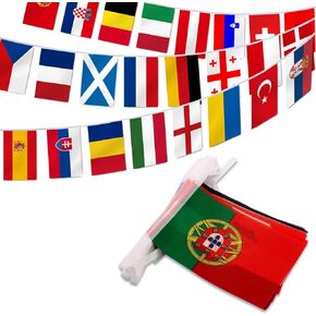 Anley European Countries String Flag, 24 Countries European Cup Soccer String Pennant Banner, Decoration for Grand Opening, Sports Bar, Party Events - 25 Feet 24 Flags