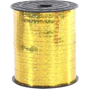 500 Yards 5mm Wide Christmas Curling Ribbon Glitter Balloon Ribbon Metallic Ribbon Rolls Gift Wrapping Ribbon Floral Arrangement Ribbon Golden