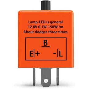 CF13 LED Flasher Relay, 3 Pins 12V Turn Signal Adjustable Frequency Flasher for Led Lights CF13 EP34, Electronic Fixed Super Flash Fast Flash Signal Indicator(Pack of 2)