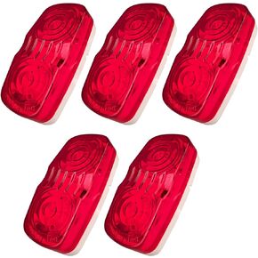 10x Double Bubble Bullseye Led Side Marker Clearance Lights 10 Diodes 2x4 Rectangular Rectangle Led Marker Lights Tiger Eye Trailer Lights for RV Camper Truck (5Amber+5Red)