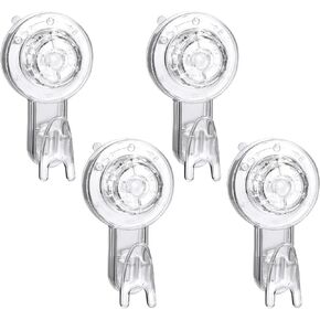 Suction Cup Hooks, 4 Pieces Clear Window Suction Cups with Hooks Removable Wall Suction Hooks for Hanging Plastic Hooks for Shower Wall Reusable for Bathroom Kitchen Storage