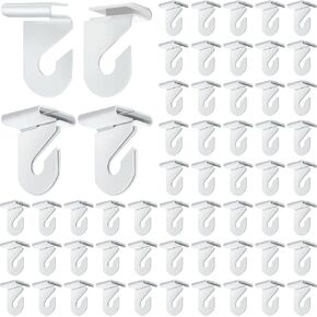 200 Pair Drop Ceiling Hooks Bulk for Classrooms Hanging, Metal Suspended Track Tile Hooks Aluminum White Heavy Duty T Bar Clips, Hold up to 20 Lbs for School Offices Plants Decorations