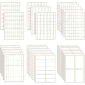 1723 Pieces Matte Labels Sticker Removable Rectangular Labels Writable Blank Adhesive Labels for Labeling and Organizing Small Items 6 Sizes Combination (White)