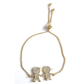 Boy and Girl Bolo Bracelets for Women18K Gold Plated Adjustable