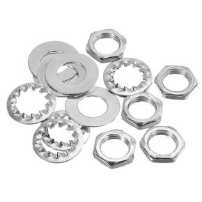 MECCANIXITY Lamp Tube Threaded Lock Nuts with Washers M10 Screw Thread Hex Fasteners for Chandelier Ceiling Light Repair Assembly DIY Hardware, Pack of 150