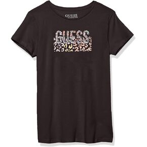 GUESS Girls' Short Sleeve Organic Stretch Logo Tee