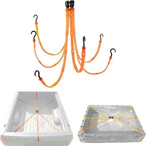 The Perfect Bungee Adjustable Cargo Net, No Tangle, Heavy Duty, Made in USA, Safety Orange