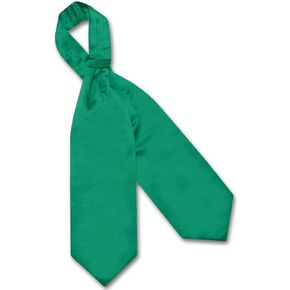 Vesuvio Napoli ASCOT Solid EMERALD GREEN Color Cravat Men's Neck Tie