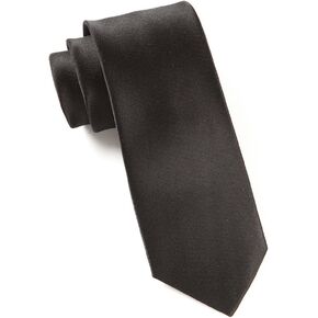 ربطة عنق من الساتان الأسود فائق النحافة، لون خالص، 2 × 58 بوصة in Kuwait