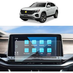 Screen Protector Film for 2022 Volkswagen Taos Navigator Display Anti-Explosion Tempered Glass 9H Hardness Anti Glare & Scratch HD Clear Touch Screen Protector Foils (8In)