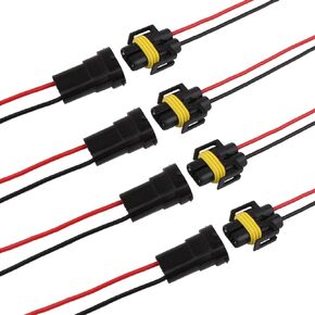 H11 H8 Adapter Female and Male Connector Wiring Harness Sockets for Fog Light 4 Pcs