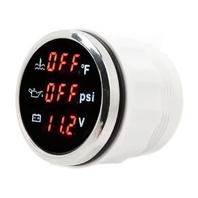 Oil Pressure Gauge, 52mm 3 in 1 Digital Water Temperature Gauge 9 to 32V Accurate for RV Yacht Boat Ship Car Motorcycle