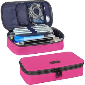 Office Pencil Case School Pen Case Oxford Stationery Box for Desk Supplies Organization Red